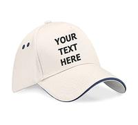 Flexi-Print Personalised Baseball Caps - Your Text Printed, Contrast Baseball Cap for Women, Trucker Caps for Men, 5 Panel Cap, Hats for Men UK, Womens Sun Hat, Golf Cap, Mens Baseball Caps