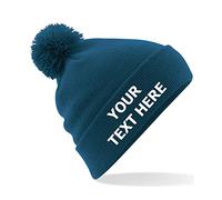 Flexi-Print Personalised Beanie Hats - Bobble Hat with Embroidered Text, Winter Hats for Men, Men's Beanie, Winter Hats for Women, Black Beanie for Workwear, Fisherman Beanie Hat