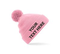 Flexi-Print Personalised Beanie Hats - Bobble Hat with Embroidered Text, Winter Hats for Men, Men's Beanie, Winter Hats for Women, Black Beanie for Workwear, Fisherman Beanie Hat