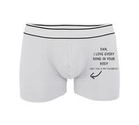 Flexi-Print Personalised Boxers Mens - I Love Every Bone In Your Body Men's Boxer Shorts, Novelty Boxers for Men Funny Gifts for Men, Boxer Shorts Men, Mens Sexy Underwear Boxer Briefs White