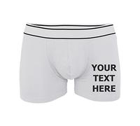 Flexi-Print Personalised Boxers Mens - Men's Boxer Shorts, Novelty Boxers for Men Funny Gifts for Men, Boxer Shorts Men, Mens Sexy Underwear Boxer Briefs, Mens Underpants White