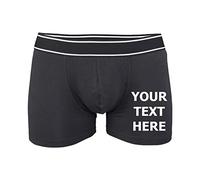 Flexi-Print Personalised Boxers Mens - Men's Boxer Shorts, Novelty Boxers for Men Funny Gifts for Men, Boxer Shorts Men, Mens Sexy Underwear Boxer Briefs, Mens Underpants Black