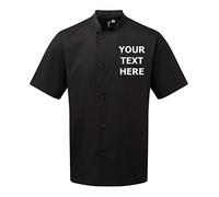 Flexi-Print Personalised Chef Jacket - Chef Whites Mens, Short Sleeve Chef Jacket, Kitchen Restaurant Work Uniform Tops, Womens Chef Jacket, Chefs Blacks, Black Chef Jacket, Chef Whites Women