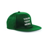 Flexi-Print Personalised Snapback Caps - 5 Panel Flat Peak, Personalised Baseball Caps - Trucker Hats for Men, Adjustable Large Fitted Bottle Green