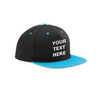 Flexi-Print Personalised Snapback Men's Caps - 5 Panel Flat Peak Cap, Personalised Baseball Caps Mens Trucker Hat, Trucker Caps for Men, Adjustable Large Fitted Cap