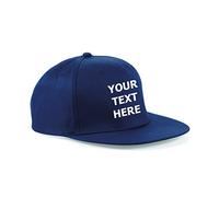 Flexi-Print Personalised Snapback Men's Caps - 5 Panel Flat Peak Cap, Personalised Baseball Caps Mens Trucker Hat, Trucker Caps for Men, Adjustable Large Fitted Cap Navy