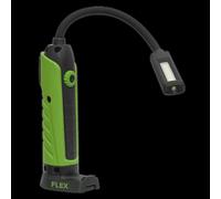 Sealey LEDFLEXG 1 Cob + 1 LED Flexi Rechargeable Inspection Lamp Green Li-ion
