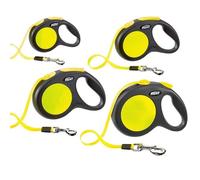 Flexi Retractable Dog Lead NEON Reflective Cord or Tape Extending Leash 3m or 5m
