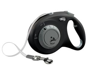 flexi® Select M | Retractable lead with adjustable tape (0-7 m) | Black | extendable lead for dogs up to 25 kg | Weight: 440 g | Dimensions: 12.9 x 19.2 cm