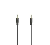 "Flexi-Slim" Audio Cable, 3.5mm/f Male Jack. male, gold, black, 0.75 m