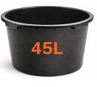 Flexi Tub Small (45L), Medium (65L), Large (90L) Black - Sturdy Heavy Duty Large Plastic Bucket with Handles | Builders Garden Home Storage Container. Set by MYPURECORE (45L)