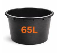 Flexi Tub Small (45L), Medium (65L), Large (90L) Black - Sturdy Heavy Duty Large Plastic Bucket with Handles | Builders Garden Home Storage Container. Set by MYPURECORE (65L)