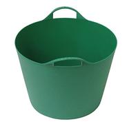 FLEXI TUB WITH HANDLE BUILDER TRUG CONSTRUCTION CONTAINER BUCKET LAUNDRY BASKET UK (Green, Large)