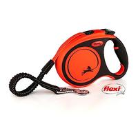 flexi Xtreme L | 5 m Extra resistant Retractable Tape Leash for Dogs up to 65 kg | Orange | Retractable Dog Lead | Soft Stop | Built-in shock absorber | Weight: 490 g | Dimensions: 13.6 x 19.2 cm