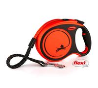 flexi Xtreme L Tape 8 m black/orange, retractable leash for dogs up to 55 kg