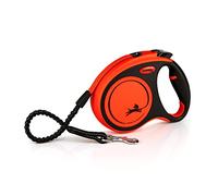 flexi Xtreme M | 5 m Extra resistant Retractable Tape Leash for Dogs up to 35 kg | Orange | Retractable Dog Lead | Soft Stop | Built-in shock absorber | Weight: 350 g | Dimensions: 12.8 x 17.7 cm