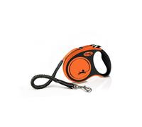 flexi Xtreme M Tape 5 m black/orange, retractable leash for dogs up to 35 kg