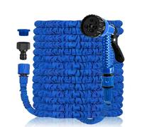 Flexiable Garden Hose, Expandable Pipe Anti-Leakage Expanding Stretch Small Water Hose with 7 Adjustable Function Spray Nozzle for Car Wash Cleaning Watering Home Lawn(Blue, 25 FT)