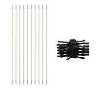 Flexibility Long Handle Pipe Rods with Chimney Cleaner Brush, Inner Wall Fireplace Kit Tools(Black)