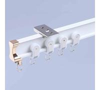 Flexible 1-Track Curtain Rail Whisper-Quiet Aluminum with Rollers Ceiling/Wall Mount for Room Divider Living Room Bedroom - 3.4m/11.2ft White