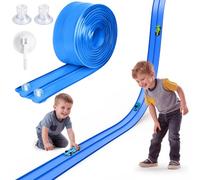 Flexible 15ft Roll Up Car Race Track with Strong Suction Cups, Works with Hot Wheels and Mini Diecast Cars, Travel Friendly Foldable Track for Kids Indoor and