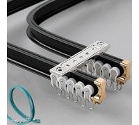 Flexible 2-Track Aluminum Curtain Rail Bending for Straight or Bay Windows Black Ceiling-Mounted 3.5m Ideal for Home Décor and Custom Drapery Solutions