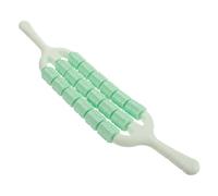 Flexible 3 Row Muscle Massage Roller Stick for Yoga Stretching | Plastic Bendable Core, Precise Rollers, Green Finish, Lightweight Design for Home and Post Workout Relief