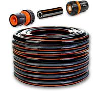 Flexible 4 Layer Hose Pipe 1/2 Inch 20M Set With 2 Connectors Carbon Anti Kink 25 Bar Pressure