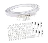Flexible 5 Meter Curtain Track Rails Kits With Smooth Rollers Metal Hook And Brackets For Room Dividers Home Decors Quiet Glides Curtain Track