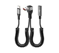 Flexible 90 Degree Angled Data Cord USB Spring Coiled Charging Cable Line with PVC Metal Construction 35cm-150cm Bent USB Spring Splitter Cable
