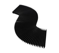 Flexible Accordion Bellows Cover for CNC Milling Machines - 3-Proof Black Rail Dust & Screw Guard, Telescopic Machine Tool Organ Shield, 15mm F(300mm)