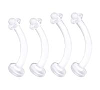 Flexible Acrylic Clear Belly Button Ring Retainer 14 Gauge Navel Bar Earrings Piercing Jewelry See More Sizes, Acrylic, no gemstone