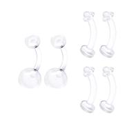Flexible Acrylic Clear Belly Button Ring Retainer 14 Gauge Navel Bar Earrings Piercing Jewelry See More Sizes, Acrylic, no gemstone