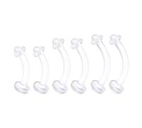 Flexible Acrylic Clear Belly Button Ring Retainer 14 Gauge Navel Bar Earrings Piercing Jewelry See More Sizes, Acrylic, no gemstone