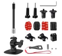 Flexible Adhesive Mount Helmet Base Kit with Extension Rod for Insta 360 One X4 X3 X2 X RS, Helmet Sticky Mounts Compatible with Go Pro 13/12/11/10/ Max/9/8/7/6 Session, DJI Osmo Action Cameras