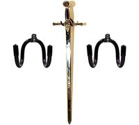 Flexible Adjustable Sword, Wall Hook Sword Hanger Display Universal Sword Holder Wall Mount for Sword,Dagger,Axe,Keyblade, etc - No Sword - Vertical/Horizontal Display - Sturdy Enough - 2 Pack