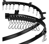 Flexible ain Track System 5m Black Curved Ceiling/Mural Rail Sliding ain Rod for Room Divider & Camper Van Easy Inllat Space-Saving Solut