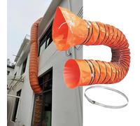 Flexible Air Duct Hose for Industrial Ventilation, Extendable PVC Pipe with Clamp for Utility Blower Exhaust Fan and HVAC Systems