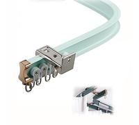 Flexible Aluminium Bay Window Curtain Track - Soft Curved Ceiling Mounted System for Curtains Shower RV - Alloy Rail Ideal for Balconies & Curved Spaces (Color: Green)
