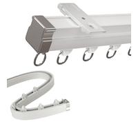 Flexible Aluminium Ceiling Track for Curtains Rust Resistant Shower Pole for Living Room Bathroom Bedroom & Kitchen 270 cm (8.9 ft) Ideal for Blackout Curtains and Window Treatments