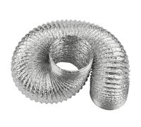 Flexible Aluminium Ducting Hose, 100mm x 1m, Steel Wire Reinforced, Heat & Moisture Resistant, for Extractor Fan, Cooker Hood, Tumble Dryer