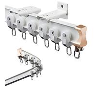 Flexible Aluminum Alloy Ceiling or Wall-Mounting Track Rail for Bay Windows Bendable Curtain Track 140-380cm Easy Installation White Color
