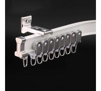 Flexible Aluminum Alloy Curtain Track Bendable & Silent Rod Set WallMounted for Living Rooms Bedrooms Bathrooms1.9m (6.2ft) White Partition Solution