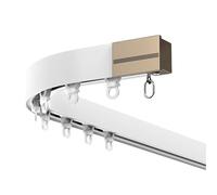 Flexible Aluminum Curtain Track System - Versatile 150cm/4.9ft Curtain Rail for Room Dividers Kids' Room Office Home Décor - Easy Installation White Wall Mount