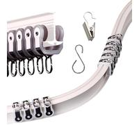 Flexible Aluminum Curtain TrackAdjustable Ceiling/Wall Rail100500cm White & PinkIncludes Clips & Hooks for Room Divider Bedroom (330cm/10.8ft)