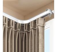 Flexible Aluminum Curved Shower Curtain Track Heavy Duty Bendable Rail System for Bay Windows & Room Dividers Ceiling or Wall Mount 520cm (4 x 130cm) White