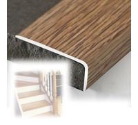 Flexible Aluminum Edging Trim Strip - 36"/48" Non-Slip Molding for Wood/Vinyl/Tiles - Cuttable Floor Edge Protector (Brown Wood 120CM/48IN)