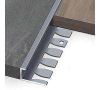 Flexible Aluminum Tile Ed Trim - 90cm, 3 Pieces, & Aesthetic Profile for Tile Borders (Gray, 8.5mm) - Ideal for Home Renovat & Interior Design