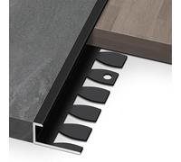 Flexible Aluminum Tile Ed Trim Profile - 90cm, 3 Pieces, & Aesthetic Border for Tile EDS (Black, 18.5mm) - Ideal for Home Renovat & Det