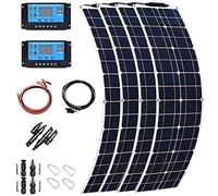 Flexible and Ultra-Thin Solar Power Kit, 400W 600W 800W 1200W Monocrystalline Solar Panel with Controller, Solar Sys-TEM kit Photovoltaic Module for Caravan, RV, Boat and Uneven Surfaces,4×200W